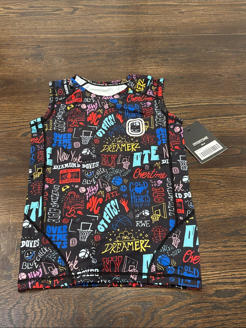 NWT Overtime Boys' Black Graphic Tank Top Size Small
